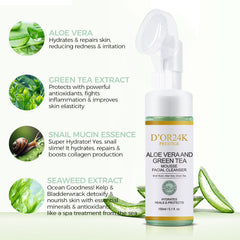 Aloe Vera and Green Tea - Mousse Facial Cleanser
