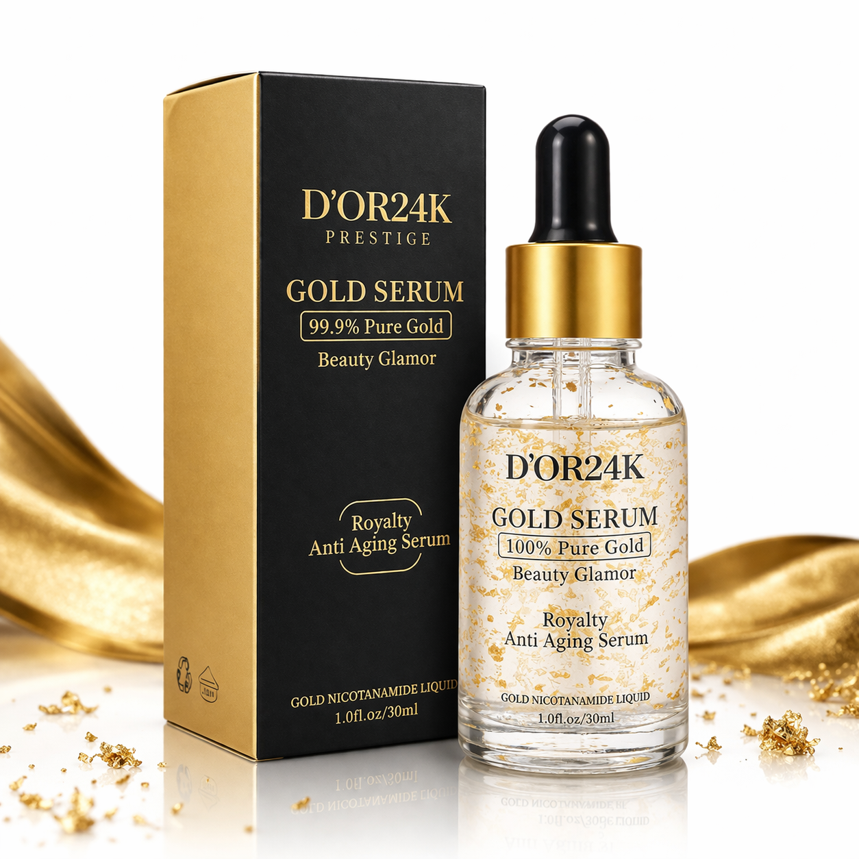 D'OR24K Prestige 99.9% Pure Gold Serum – Anti-Aging & Radiance