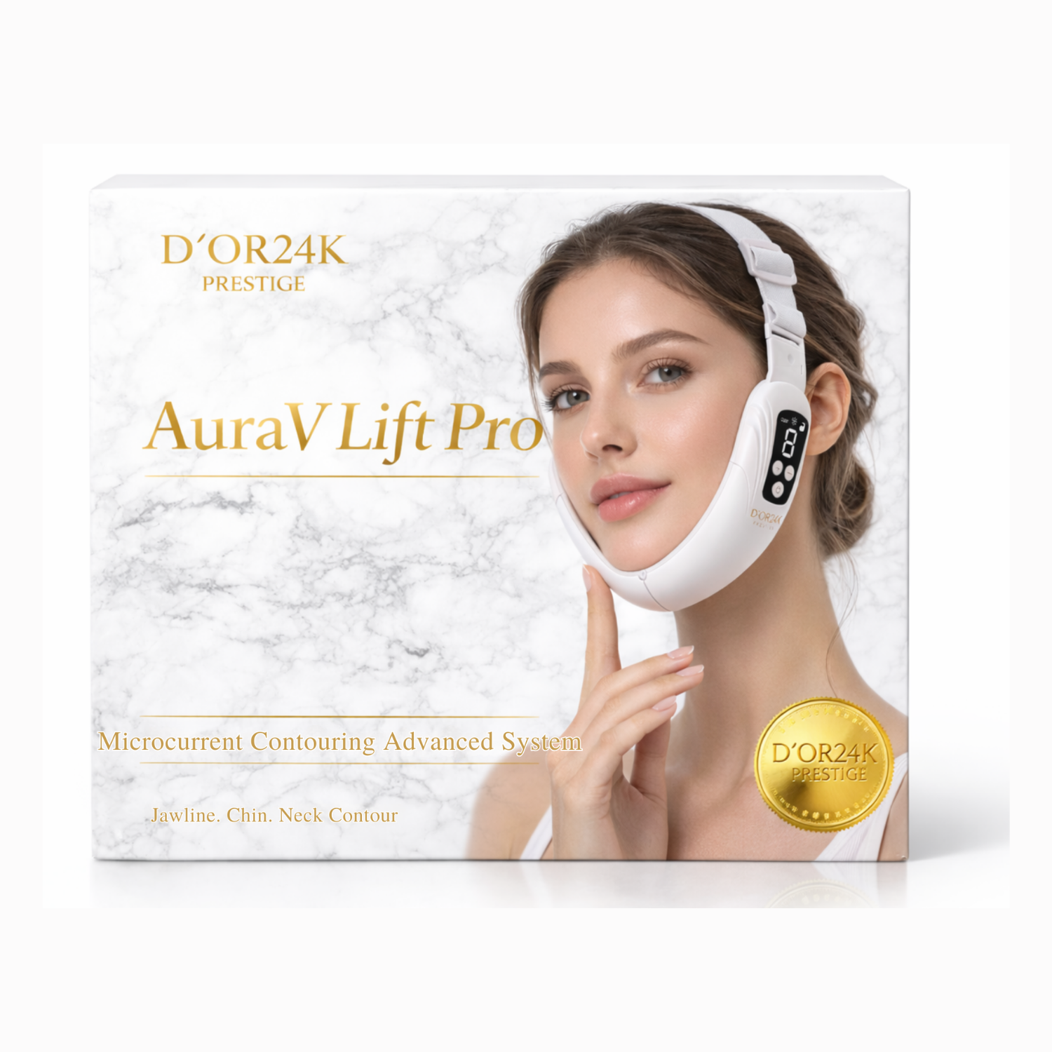 AuraV Lift Pro – Advanced Microcurrent & LED Facial Contouring Device